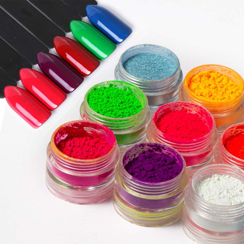 DAGEDA 24 Color Pigment Nail Powder Dust, Colorful Iridescent Glitter Ultrafine Luminous Pearlescent High-Gloss Halo Powder, 3D DIY Nail Art Decoration - Image 5